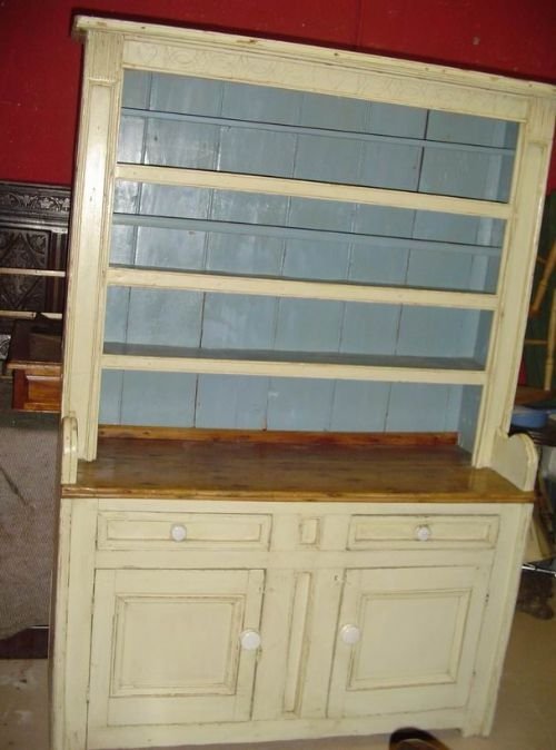 19th C. Painted Pine Welsh Dresser.